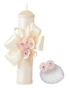 Kit Vela de Bautizo para Niña Set (Vela, Toalla, Concha) - Ivory