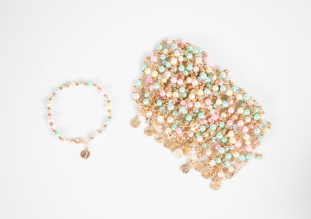 Recuerdos de Bautizo 10 Pulseras San Benito y Regalos para Primera Comunión Boda Baby Shower Invitados