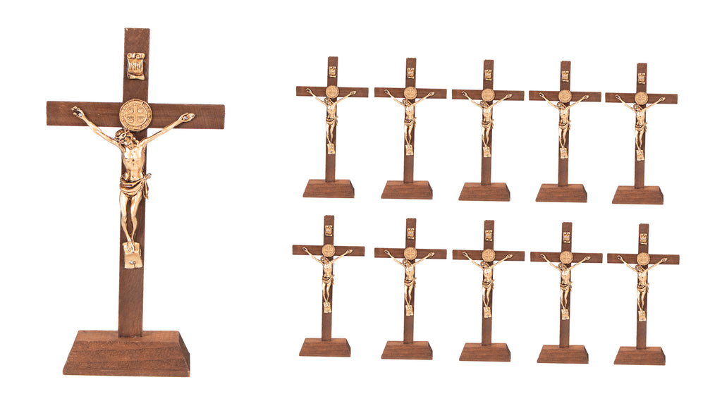 10 Recuerdos Cruz Jesucristo Madera 23.5 Alto x 11.5 Ancho para Primera Comunión, Bautizo, Fiesta